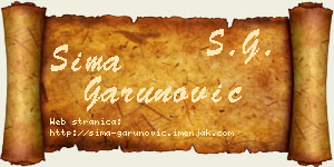 Sima Garunović vizit kartica